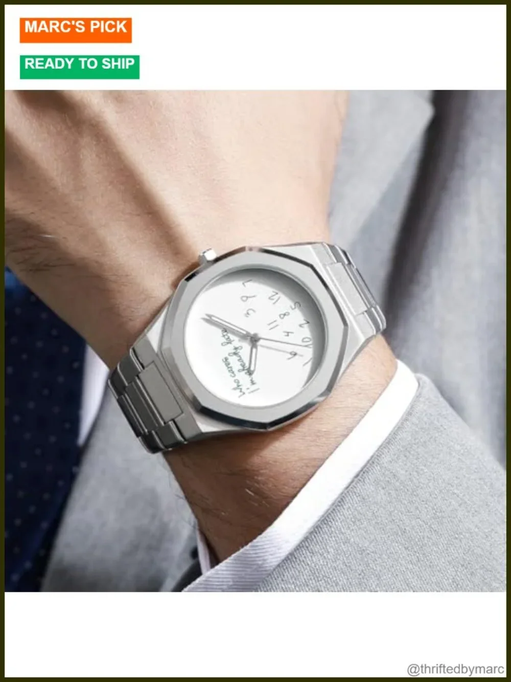 Luxurious Exquisite Men's Watch Business Casual Arabic Digital Steel Strip